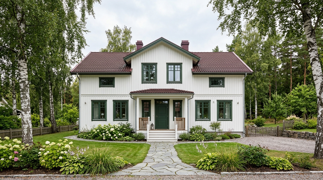 Professionell målare arbetar i ett hem i Göteborg