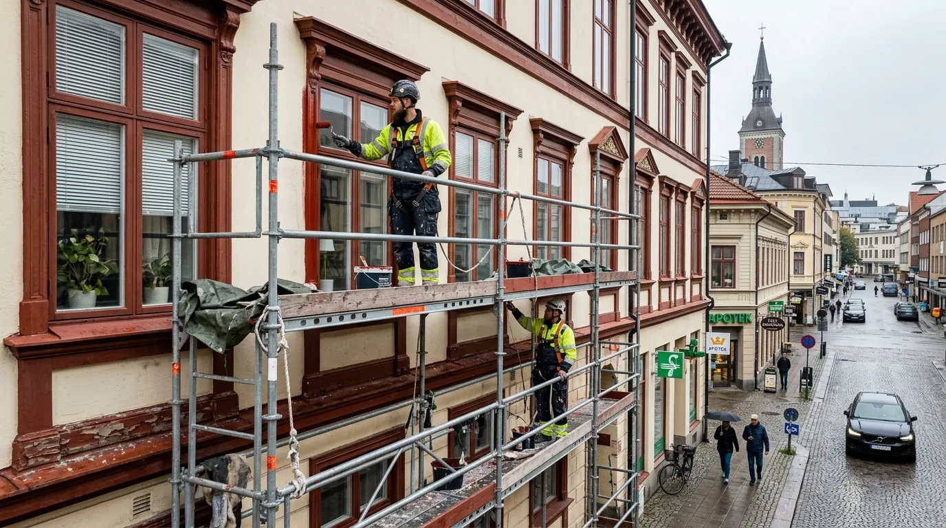 Certifierad målare arbetar i Borås